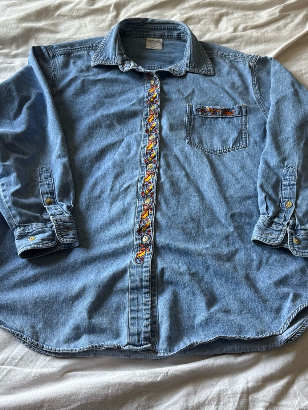 Vintage 90s Studio Light Blue Denim Shirt Jacket